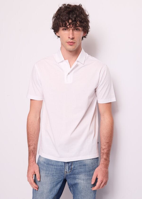 Polo bianca da uomo in cotone