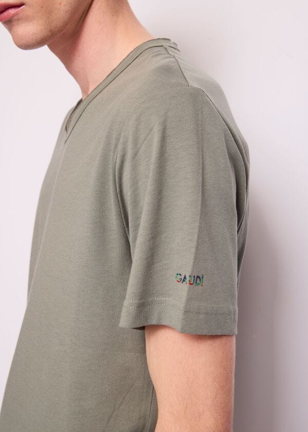 T-shirt vert en coton pour homme