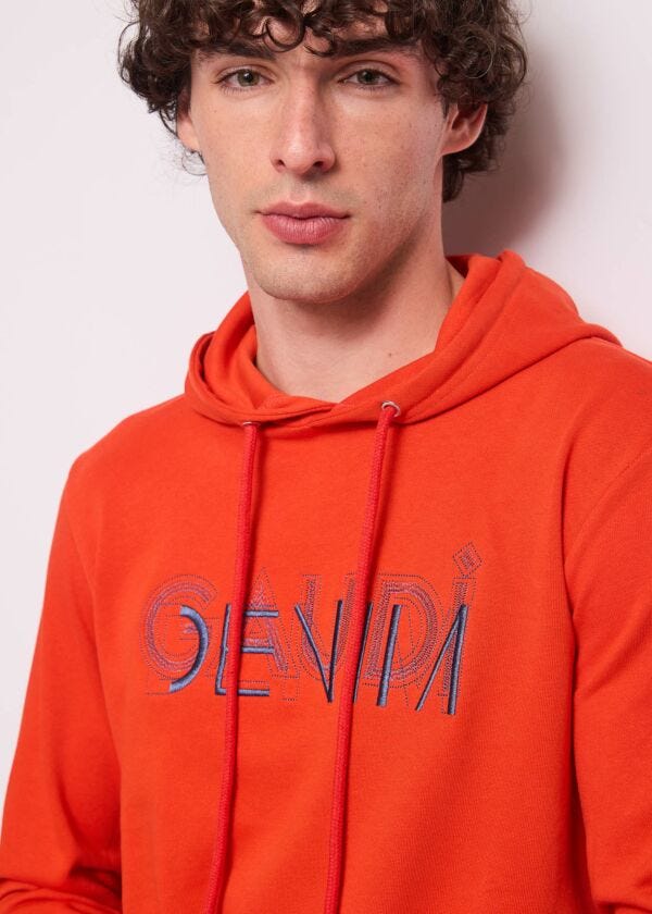Men's red cotton sweatshirt