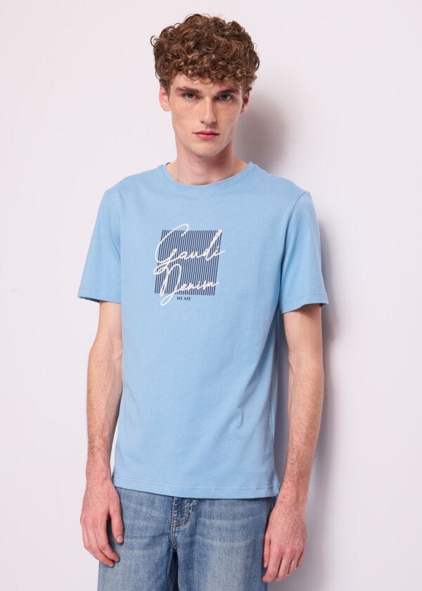 T-shirt bleu en coton pour homme Gaudì Homme