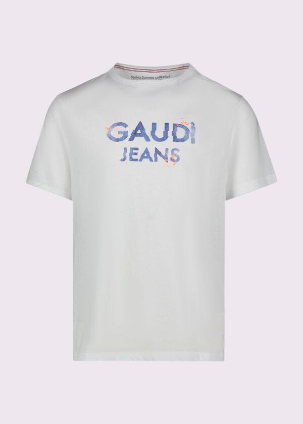 T-shirt bianca da uomo in cotone Gaudì Uomo