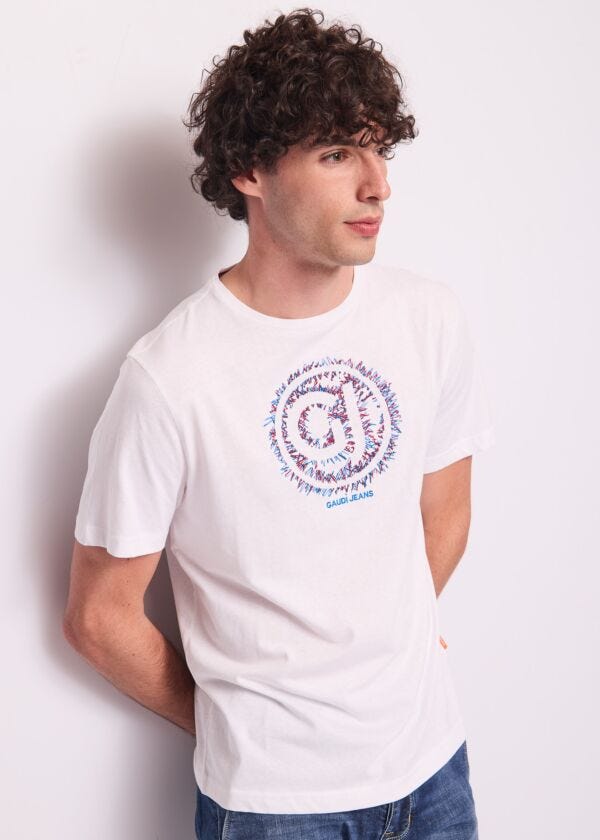 T-shirt blanc en coton pour homme Gaudì Homme