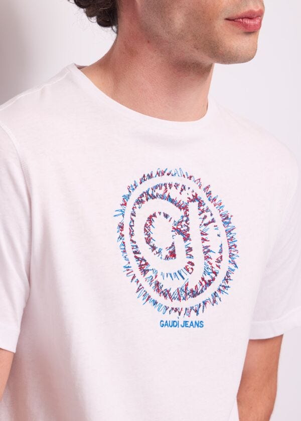 T-shirt blanc en coton pour homme