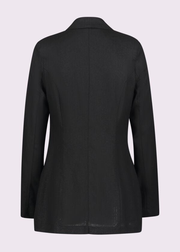 Blazer donna nero con revers a lancia