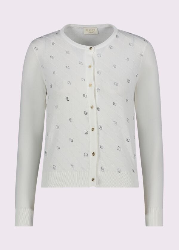 Cárdigan blanco con pedrería para mujer Gaudì Jeans