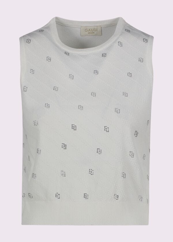 Women's white knit vest Gaudì Jeans