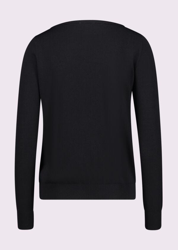 Women's black jumper with rhinestones