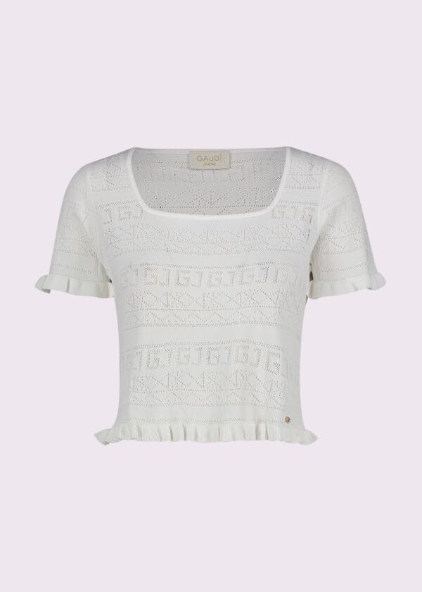 Women's white knit T-shirt Gaudì Jeans