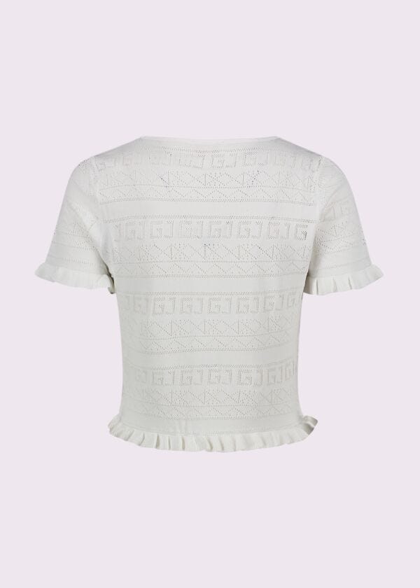 Women's white knit T-shirt