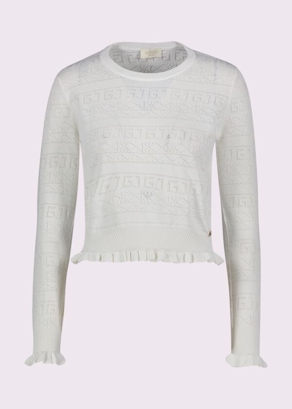 Women's white yarn jumper | Buy online | Gaudì Gaudì Jeans