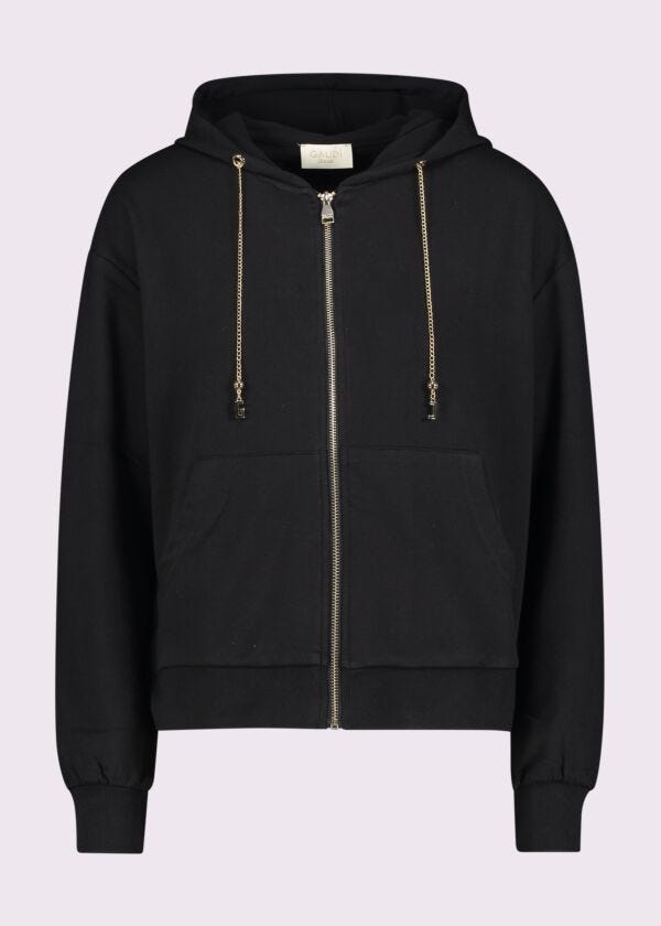 Women's black cotton sweatshirt with zip Gaudì Jeans