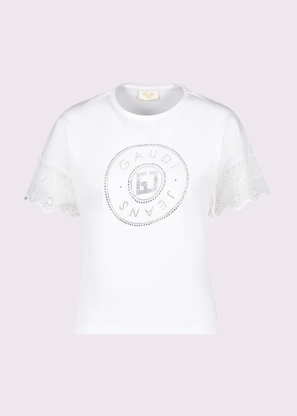 T-shirt blanc en coton pour femme Gaudì Jeans