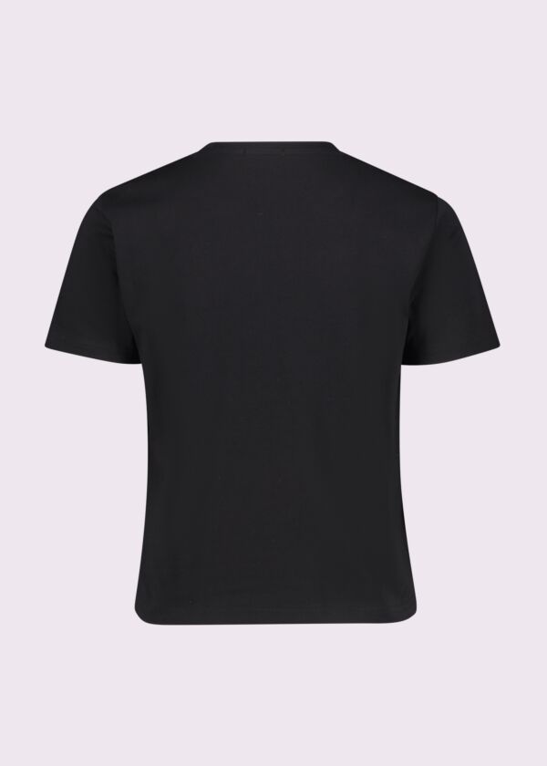 Camiseta negra de algodón para mujer