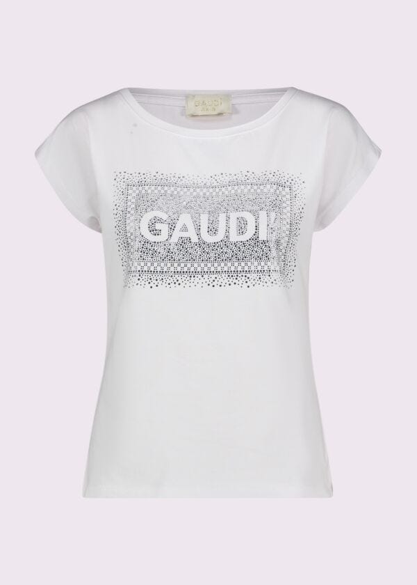 T-shirt blanc en coton pour femme Gaudì Jeans