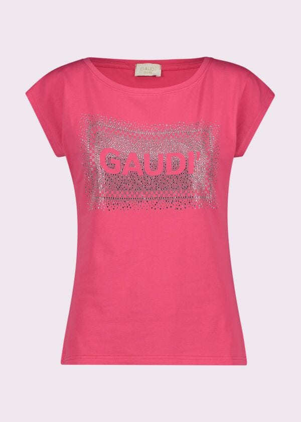 Women's pink cotton T-shirt Gaudì Jeans