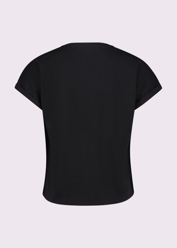 Camiseta negra de algodón para mujer