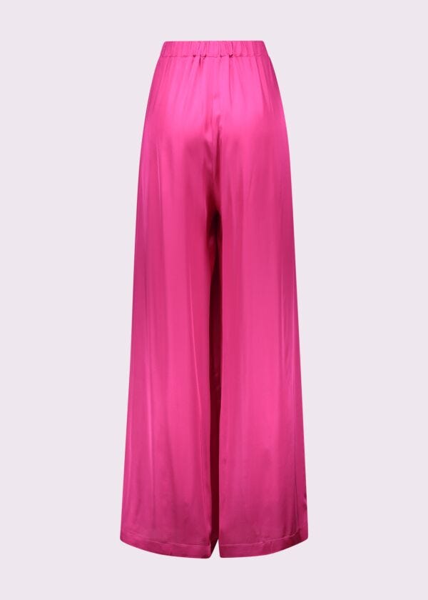 Pantalones rosa de raso para mujer