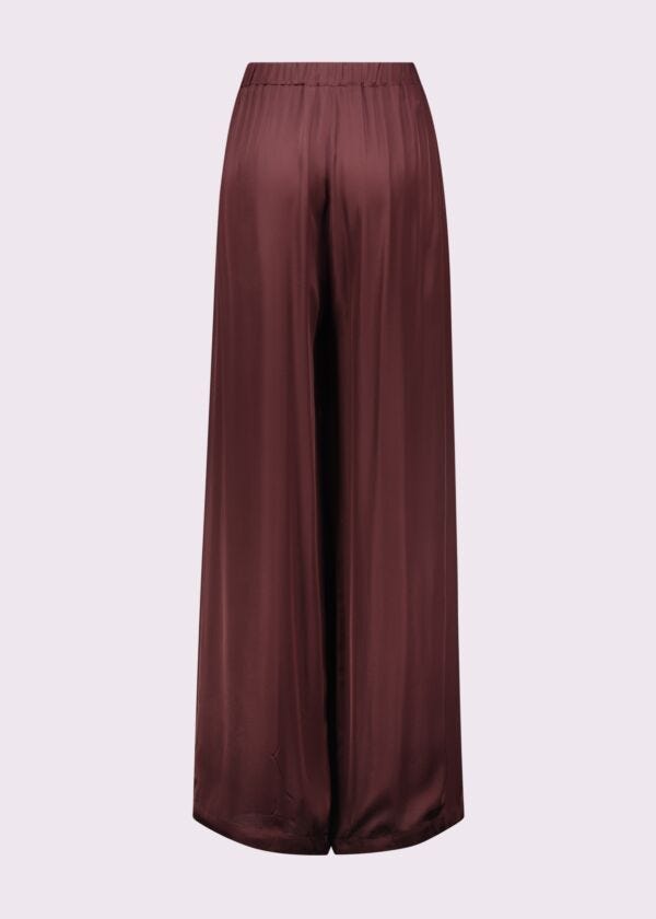 Women's brown satin trousers