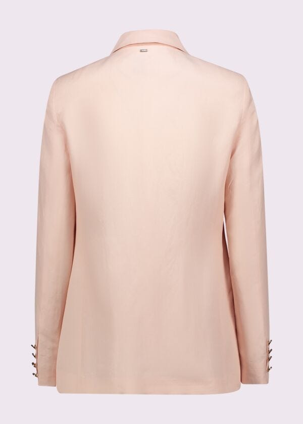 Blazer da donna rosa con bottoni dorati