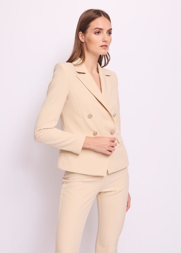 Blazer da donna beige doppiopetto Gaudì Fashion