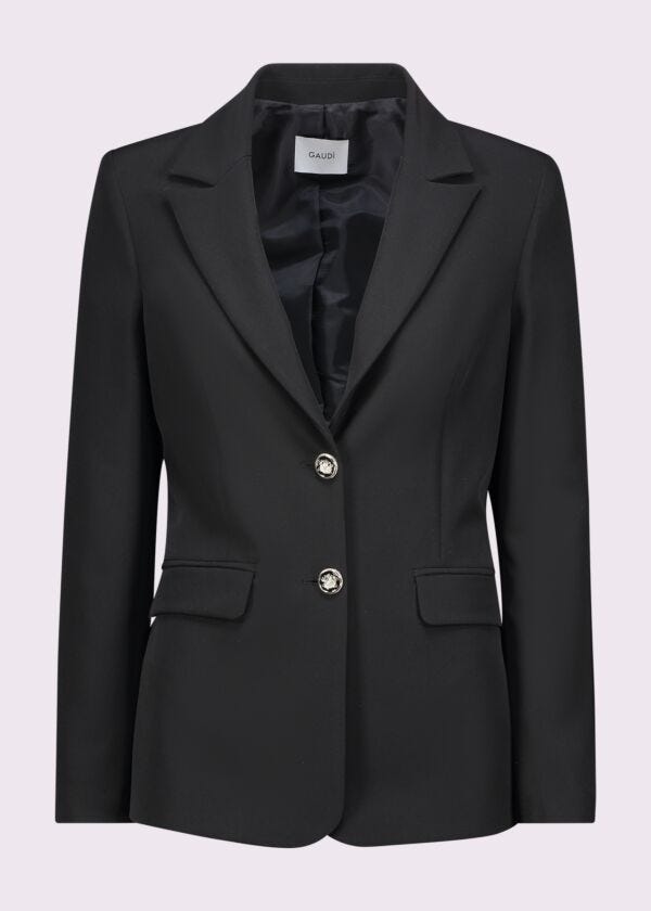 Blazer da donna nero con revers a lancia Gaudì Fashion