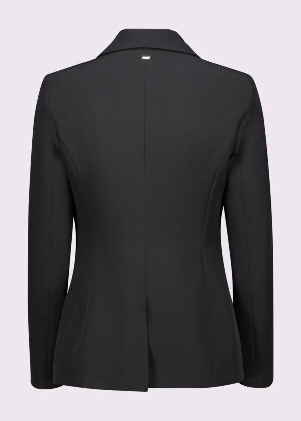 Blazer da donna nero con revers a lancia