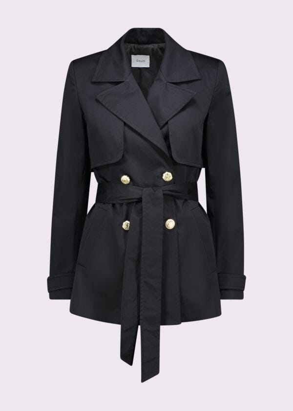 Trench da donna nero con cintura Gaudì Fashion