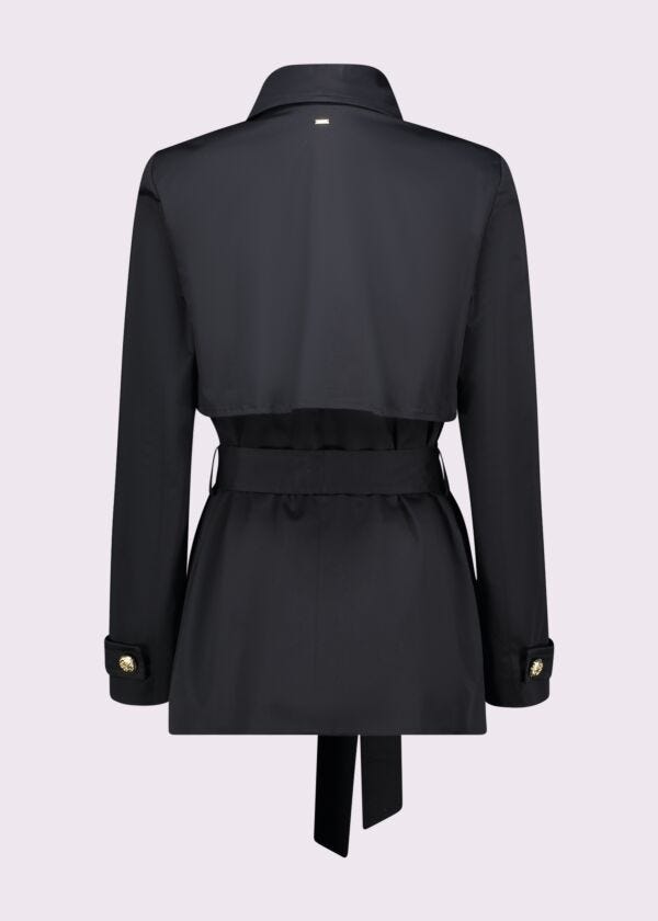 Trench da donna nero con cintura