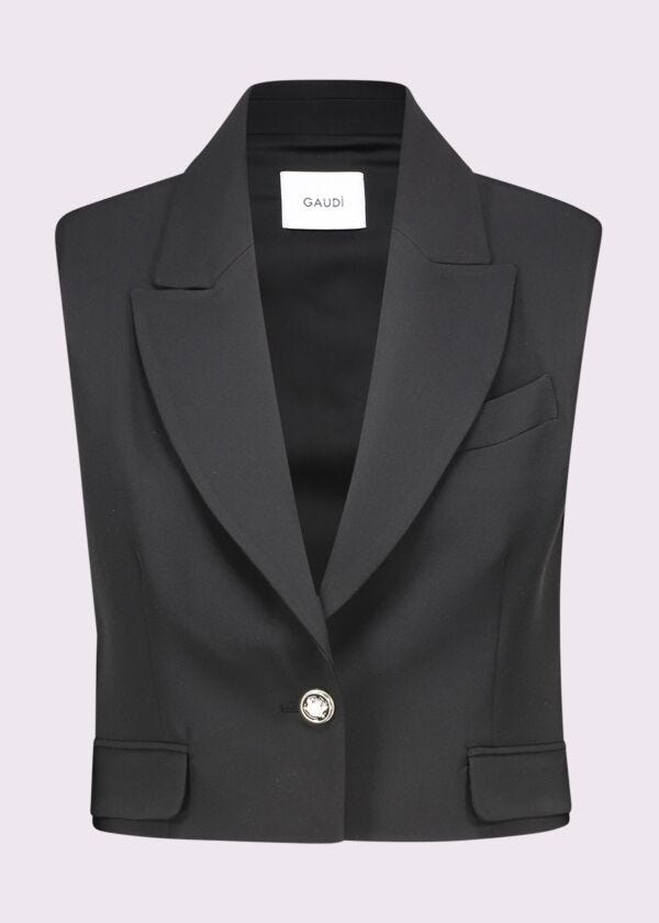 Gilet da donna nero con revers Gaudì Fashion