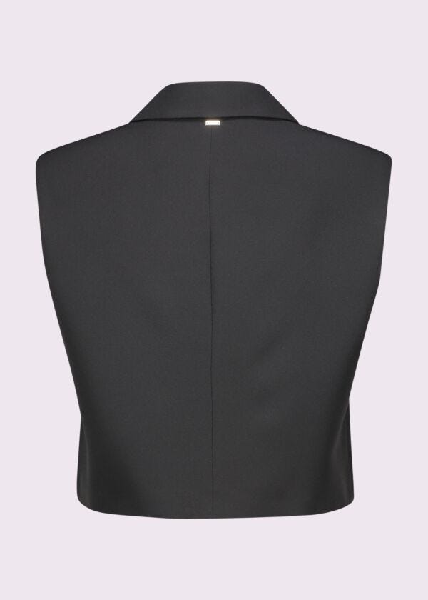Gilet da donna nero con revers
