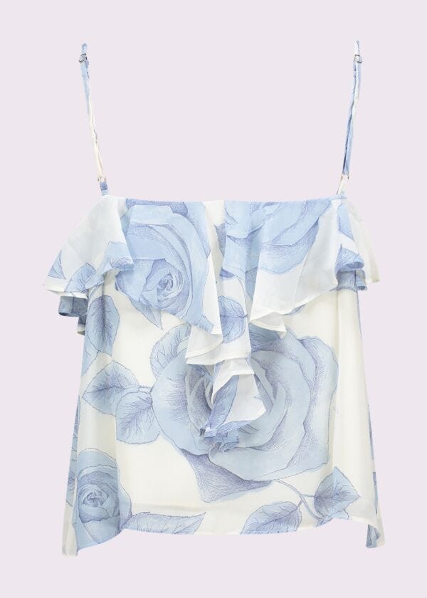 Top en georgette estampado para mujer