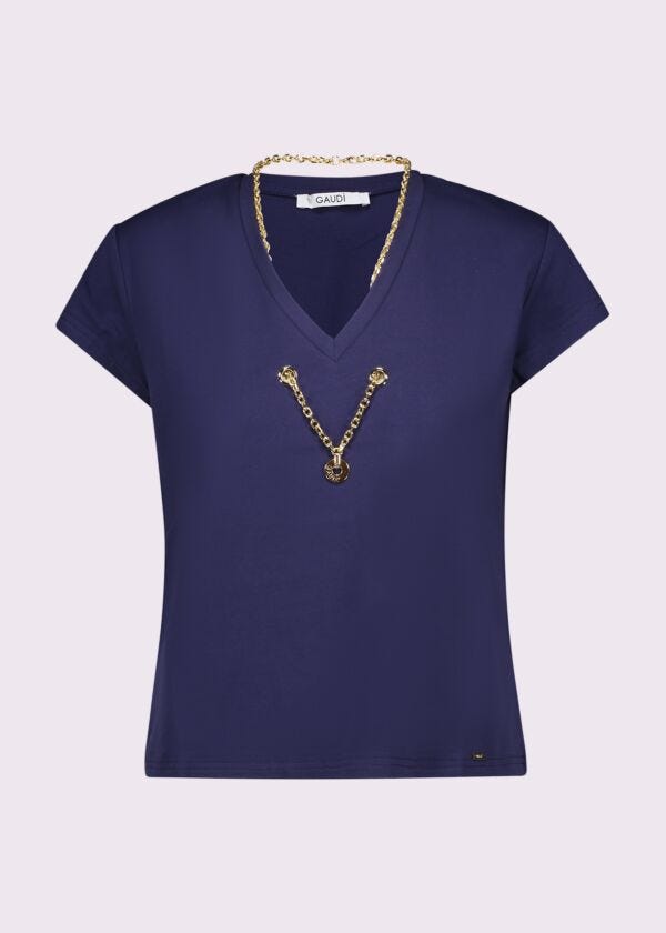 Camiseta azul de algodón para mujer Gaudì Fashion