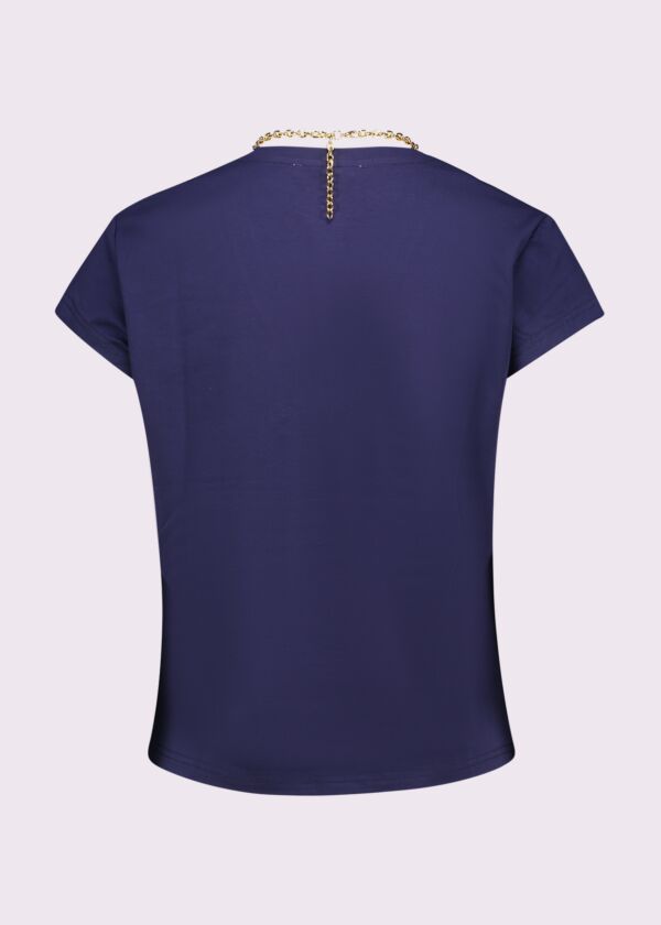 Camiseta azul de algodón para mujer