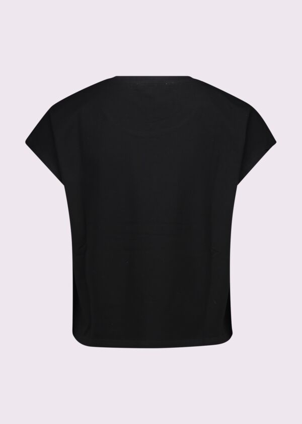 Camiseta negra de algodón para mujer