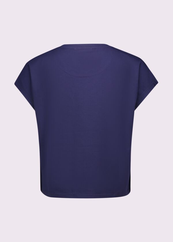 Camiseta azul de algodón para mujer