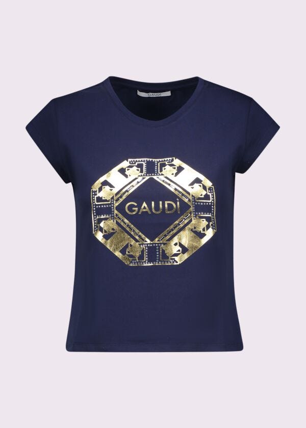 Women's blue cotton T-shirt Gaudì Fashion
