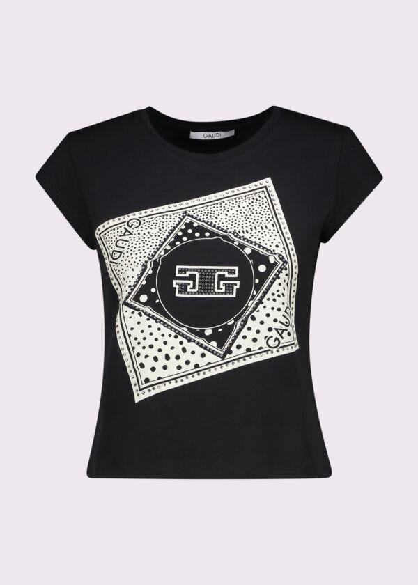 Women's black cotton T-shirt Gaudì Fashion