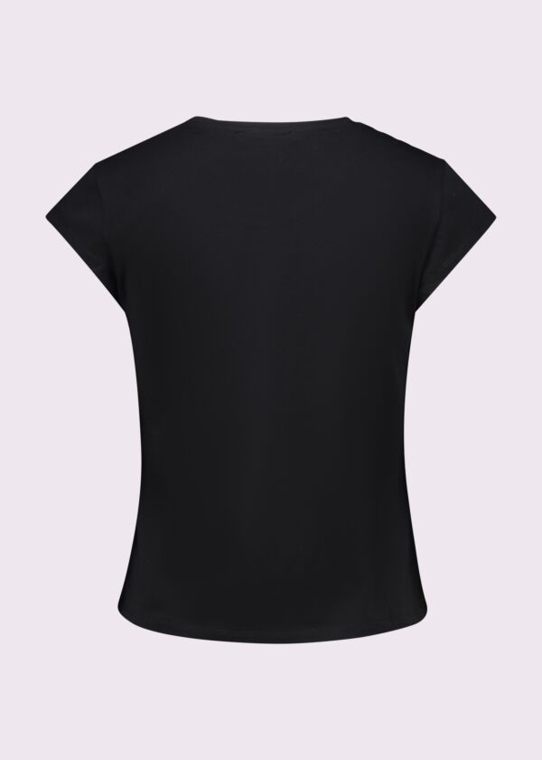 Women's black cotton T-shirt