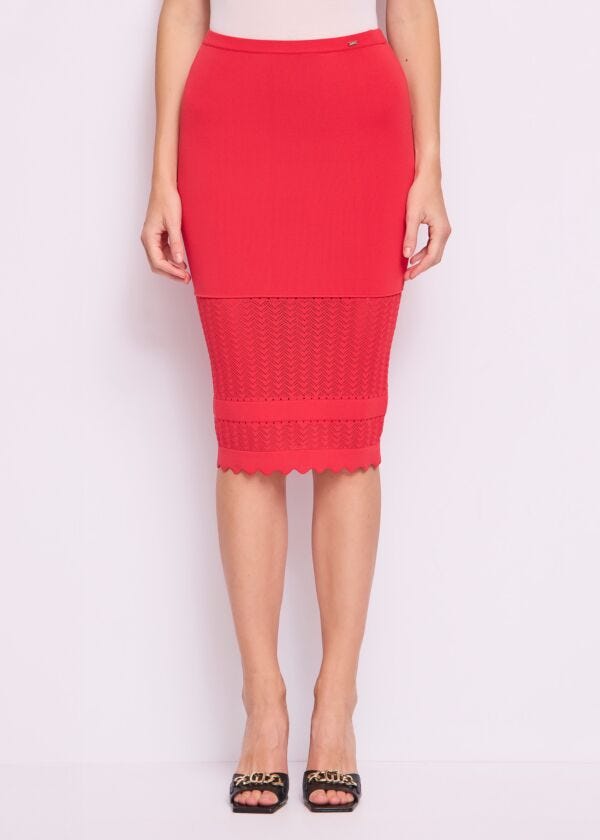 Red knit pencil skirt Gaudì Fashion