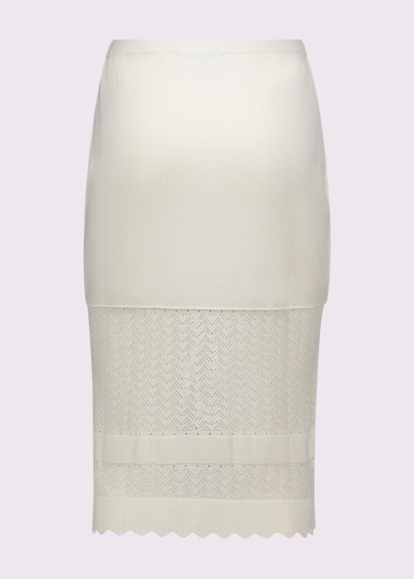 Beige knit pencil skirt