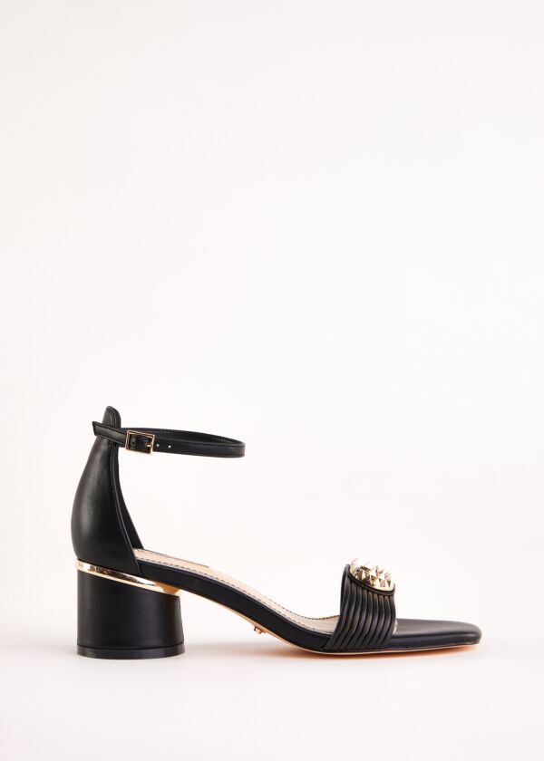 Black faux-leather sandals Gaudì Fashion