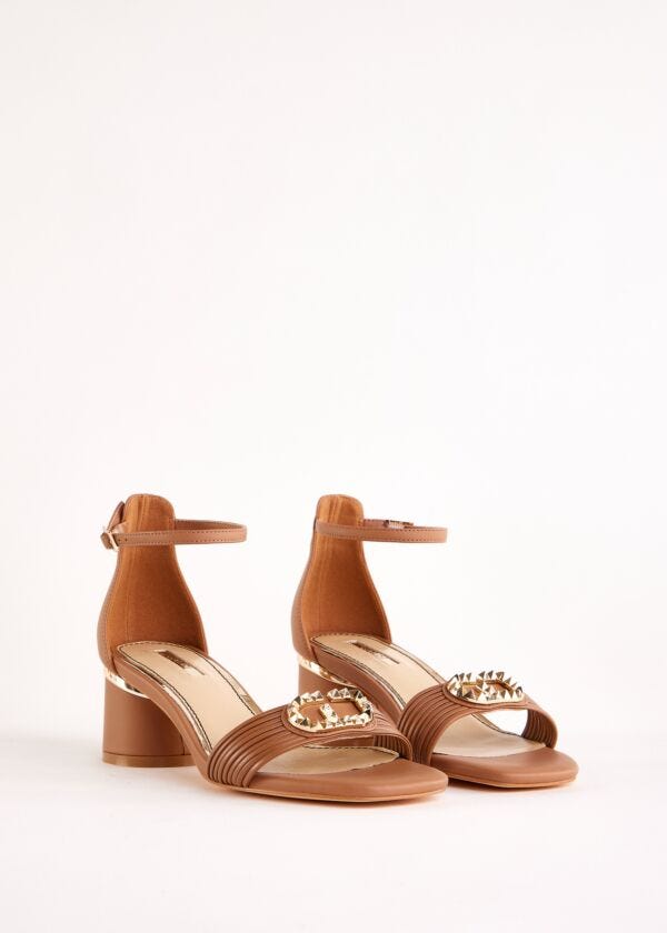 Sandales marron en matière synthétique