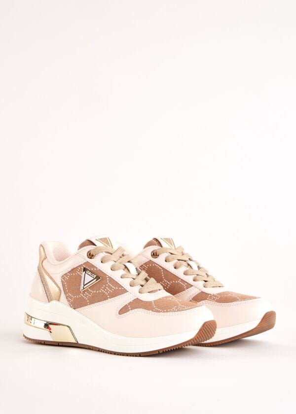 Faux-leather running sneakers