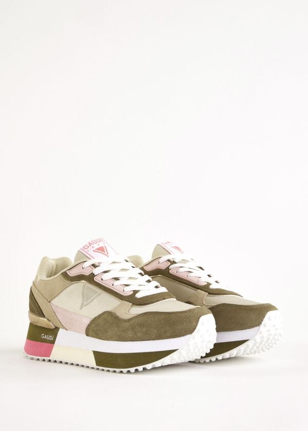 Suede running sneakers