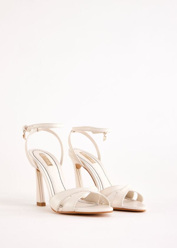 White leather sandals