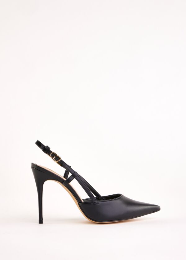 Black leather slingbacks Gaudì Fashion