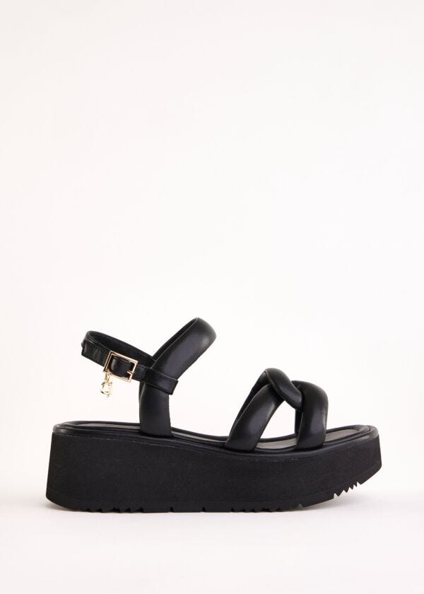 Sandales noires en matière synthétique| Acheter en ligne Gaudì Fashion