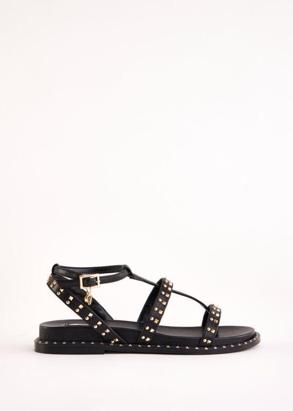 Black faux-leather sandals Gaudì Fashion