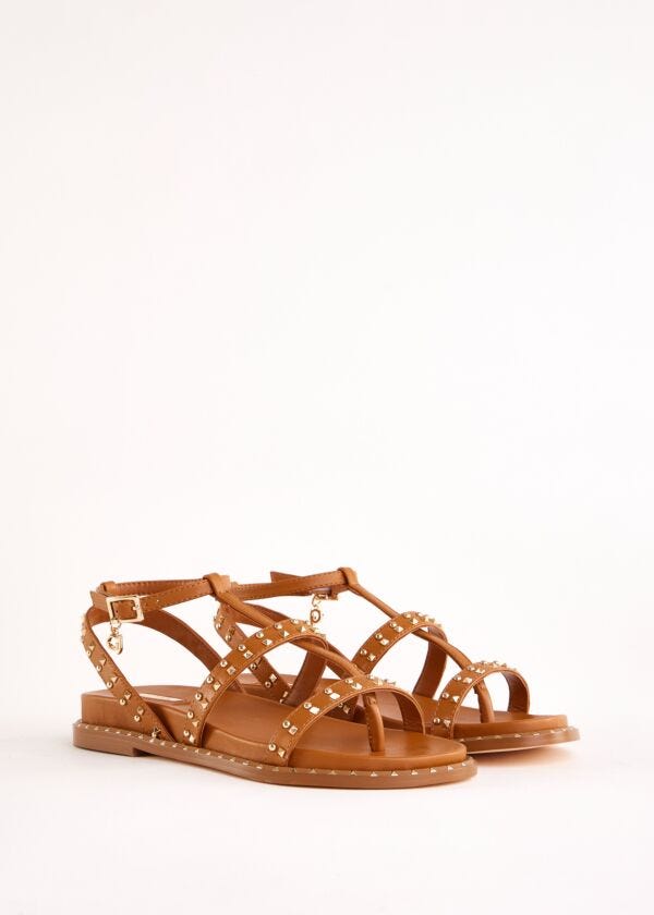Sandales marron en matière synthétique