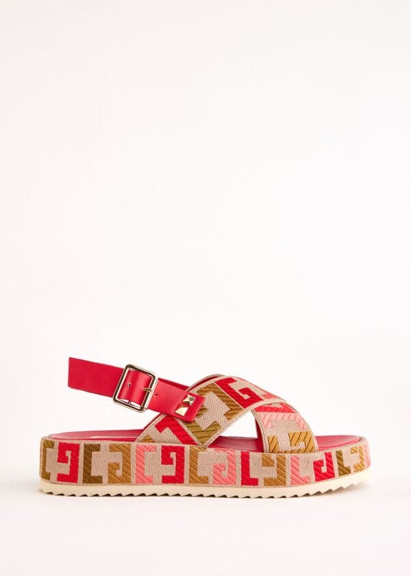 Canvas and faux-leather sandals Gaudì Fashion